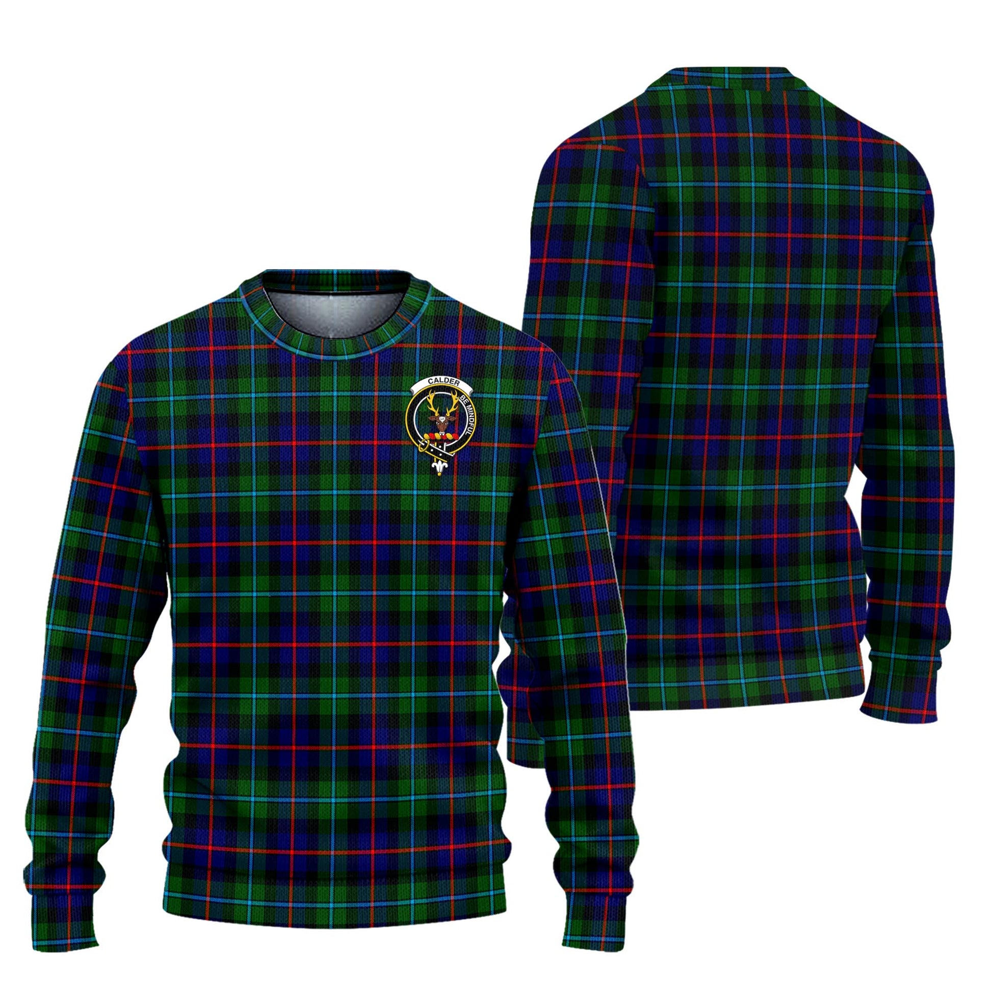 Calder Tartan Ugly Sweater with Family Crest Unisex - Tartan Vibes Clothing