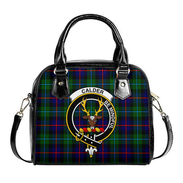 Calder Modern Tartan Shoulder Handbags with Family Crest