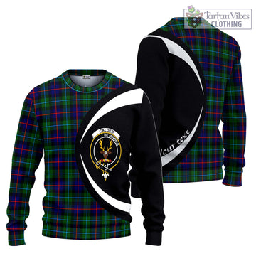 Calder Tartan Ugly Sweater with Family Crest Circle Style Unisex - Tartan Vibes Clothing