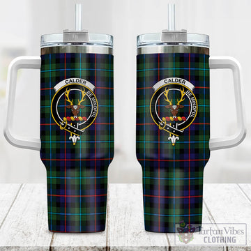 Calder Tartan Tumbler with Handle with Family Crest One Size 40 OZ - Tartan Vibes Clothing