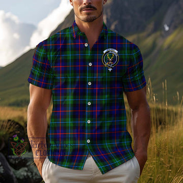 Calder Tartan Cotton Hawaiian Shirt with Family Crest Kid - Tartan Vibes Clothing