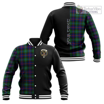 Calder Tartan Baseball Jacket with Family Crest and Half Of Me Style Unisex - Tartan Vibes Clothing
