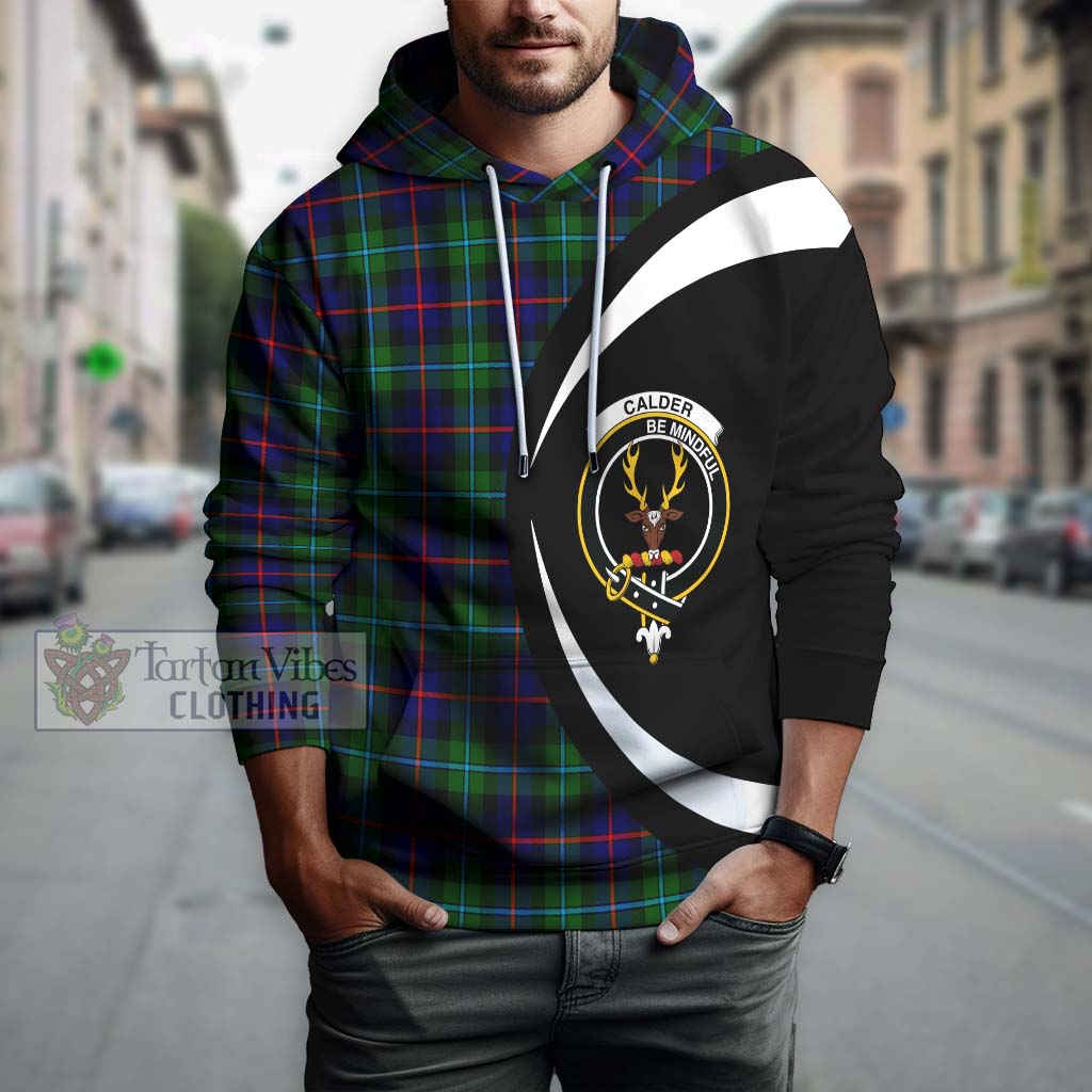 Calder Tartan Hoodie with Family Crest Circle Style Zip Hoodie - Tartan Vibes Clothing