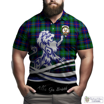 Calder Tartan Polo Shirt with Alba Gu Brath Regal Lion Emblem Kid - Tartan Vibes Clothing