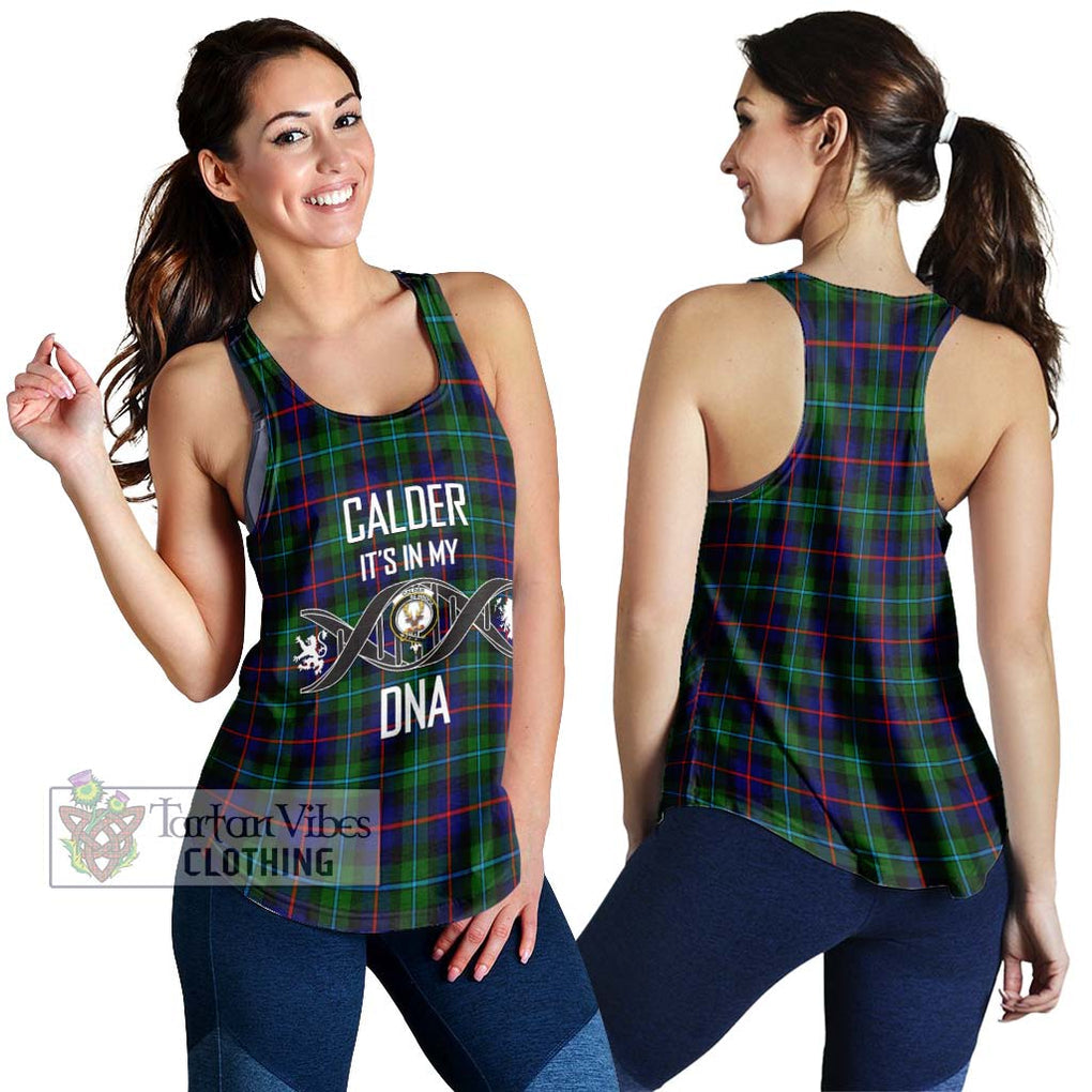 Calder Tartan Women's Racerback Tanks with Family Crest DNA In Me Style 4XL - Tartanvibesclothing Shop