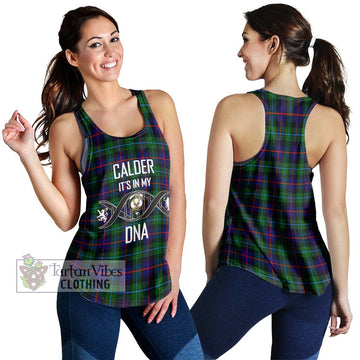Calder Tartan Women's Racerback Tanks with Family Crest DNA In Me Style