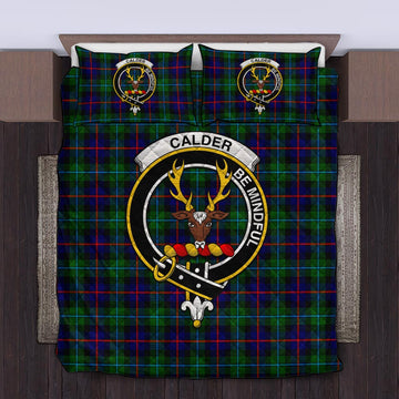 Calder Tartan Quilt Bed Set with Family Crest King - Tartan Vibes Clothing