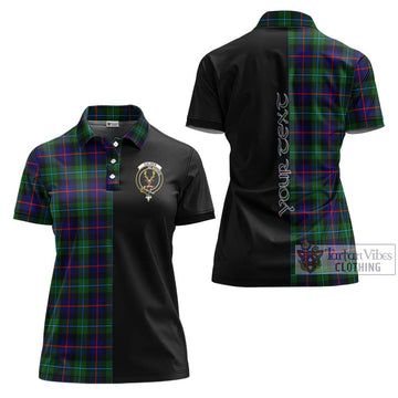 Calder Tartan Women's Polo Shirt with Family Crest and Half Of Me Style Women - Tartanvibesclothing Shop