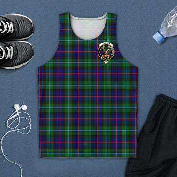 Calder Tartan Mens Tank Top with Family Crest 5XL - Tartan Vibes Clothing
