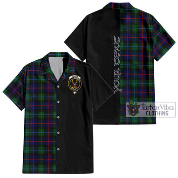 Calder Tartan Short Sleeve Button Shirt with Family Crest and Half Of Me Style Kid - Tartanvibesclothing Shop