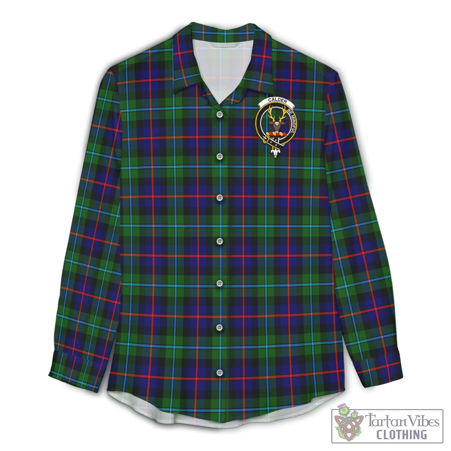 Calder Tartan Women's Casual Shirt with Family Crest Female - Tartan Vibes Clothing