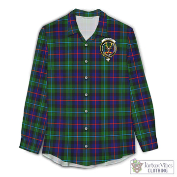 Tartan Vibes Clothing Calder Modern Tartan Womens Casual Shirt with Family Crest