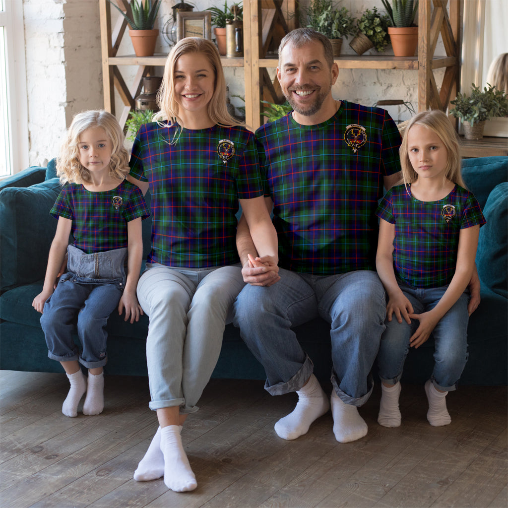 Calder Modern Tartan T-Shirt with Family Crest Men's Shirt S