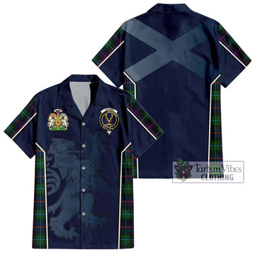 Calder Tartan Short Sleeve Button Shirt with Family Crest and Lion Rampant Vibes Sport Style Kid - Tartan Vibes Clothing
