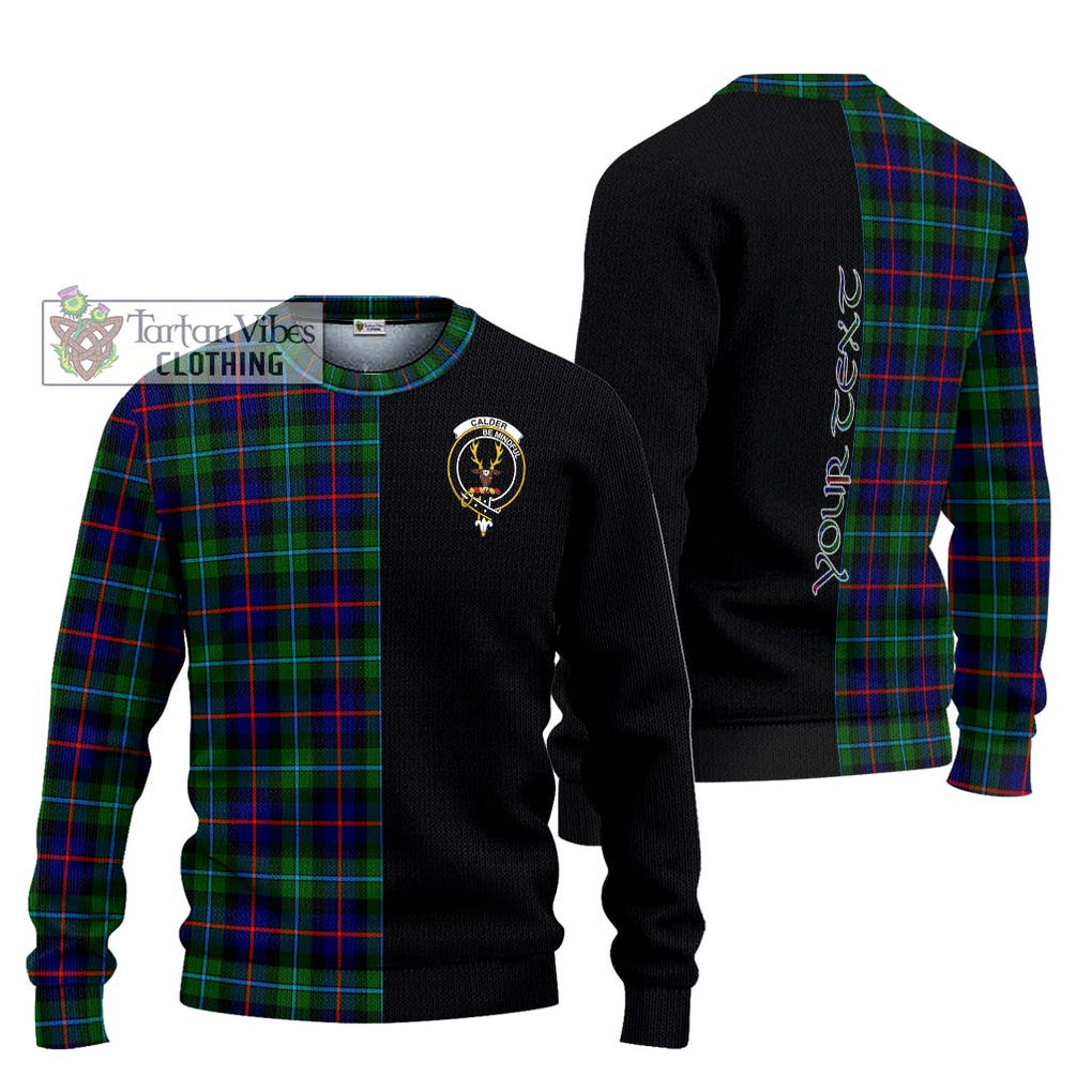 Calder Tartan Ugly Sweater with Family Crest and Half Of Me Style Unisex - Tartan Vibes Clothing