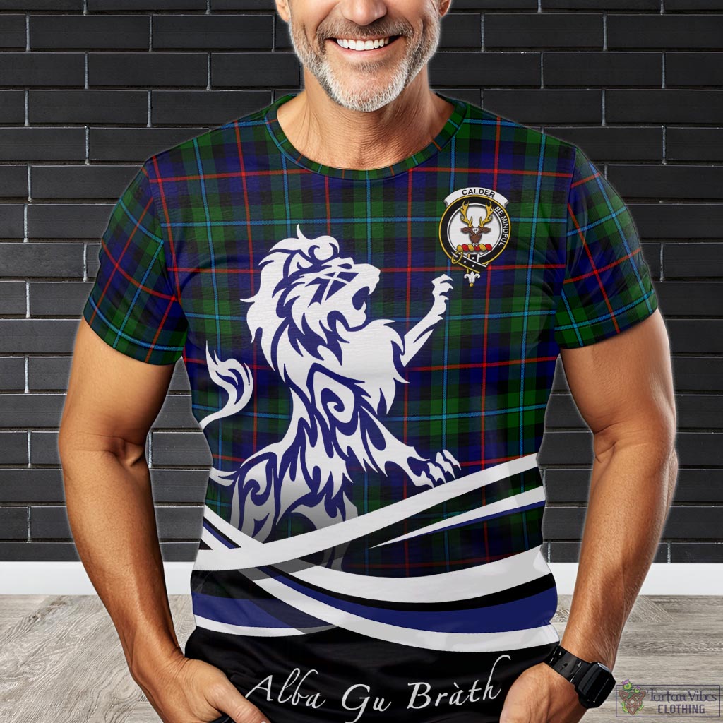 Calder Tartan T-Shirt with Alba Gu Brath Regal Lion Emblem Kid's Shirt - Tartan Vibes Clothing