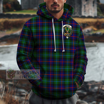 Calder Tartan Cotton Hoodie with Family Crest Zip Hoodie - Tartan Vibes Clothing