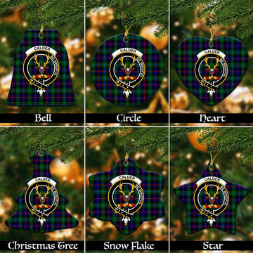 Calder Tartan Christmas Ceramic Ornaments with Family Crest Ceramic - Tartan Vibes Clothing