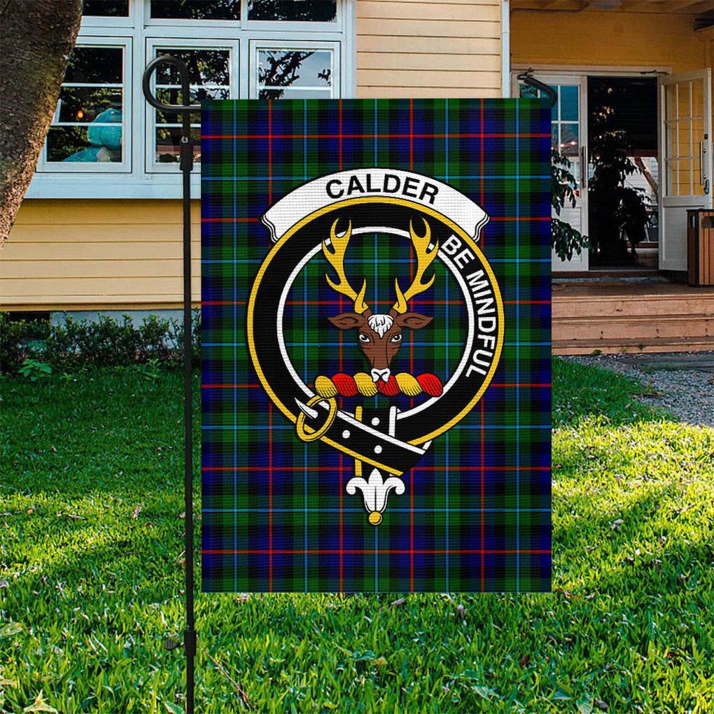 Calder Tartan Flag with Family Crest - Tartan Vibes Clothing