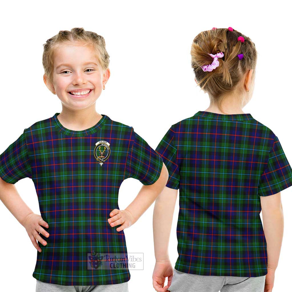 Calder Tartan Kid T-Shirt with Family Crest - Tartan Vibes Clothing