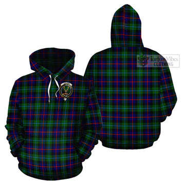 Calder Tartan Cotton Hoodie with Family Crest - Tartan Vibes Clothing