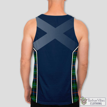 Calder Modern Tartan Men's Tanks Top with Family Crest and Scottish Thistle Vibes Sport Style