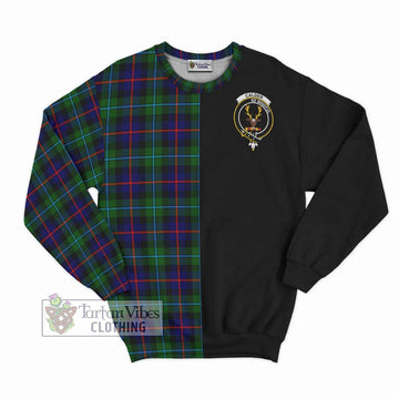 Calder Tartan Sweatshirt with Family Crest and Half Of Me Style - Tartan Vibes Clothing