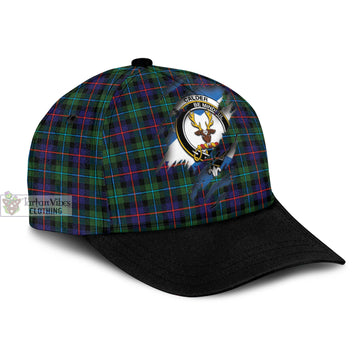 Calder Modern Tartan Classic Cap with Family Crest In Me Style