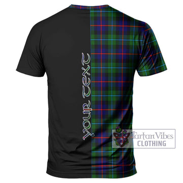 Calder Tartan T-Shirt with Family Crest and Half Of Me Style - Tartan Vibes Clothing