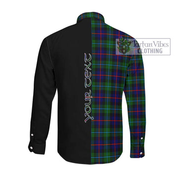 Calder Tartan Long Sleeve Button Shirt with Family Crest and Half Of Me Style Men's Shirt - Tartanvibesclothing Shop