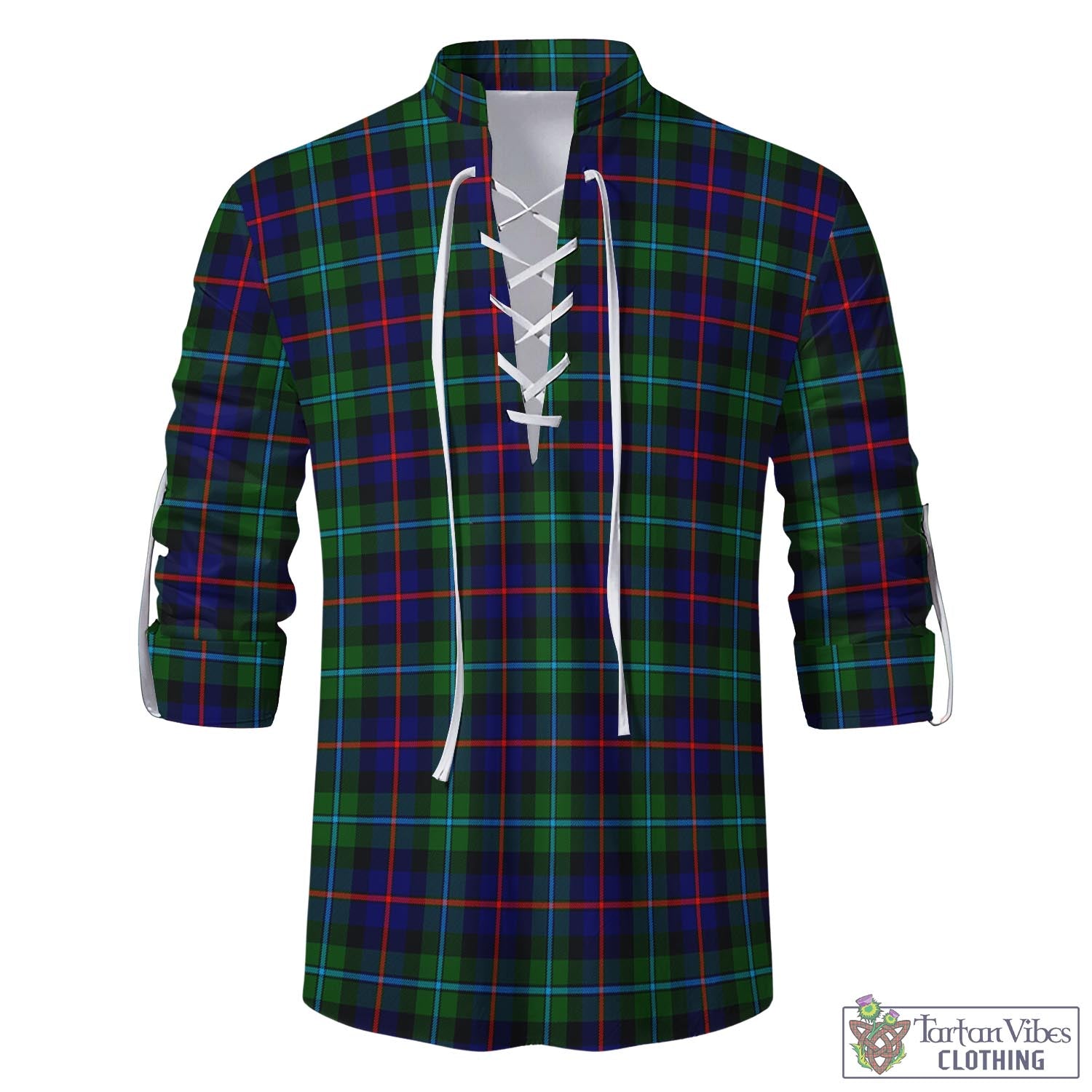 Calder Tartan Men's Scottish Traditional Jacobite Ghillie Kilt Shirt - Tartan Vibes Clothing
