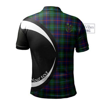 Calder Tartan Men's Polo Shirt with Family Crest Circle Style - Tartan Vibes Clothing