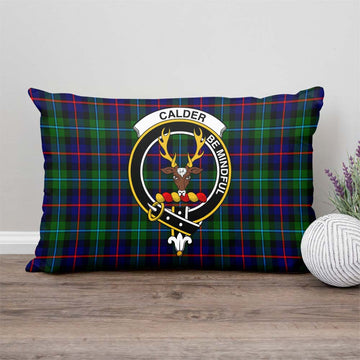 Calder Tartan Pillow Cover with Family Crest - Tartan Vibes Clothing