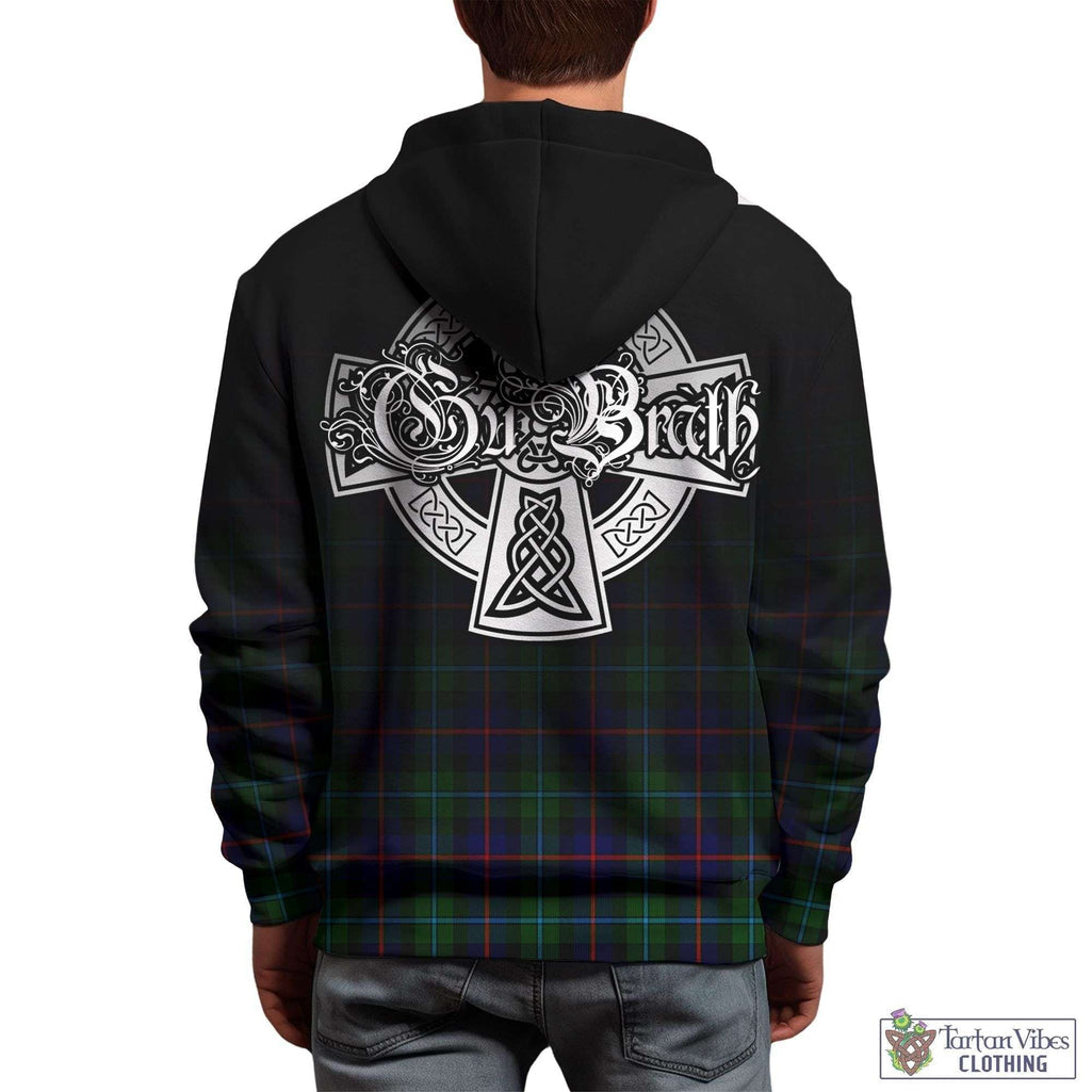 Tartan Vibes Clothing Calder Modern Tartan Hoodie Featuring Alba Gu Brath Family Crest Celtic Inspired