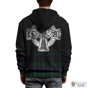 Calder Modern Tartan Hoodie Featuring Alba Gu Brath Family Crest Celtic Inspired