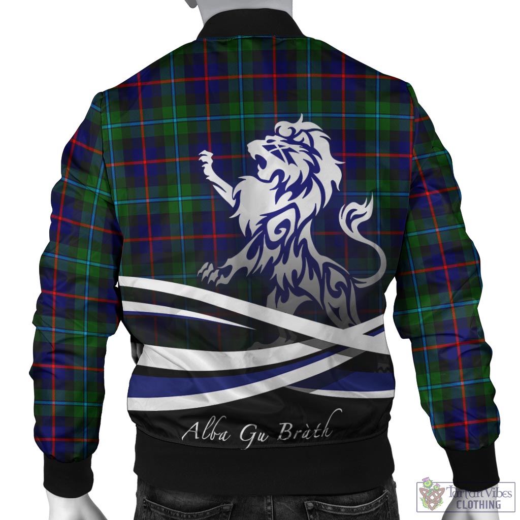 Calder Tartan Bomber Jacket with Alba Gu Brath Regal Lion Emblem - Tartan Vibes Clothing