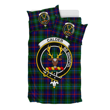 Calder Tartan Bedding Set with Family Crest