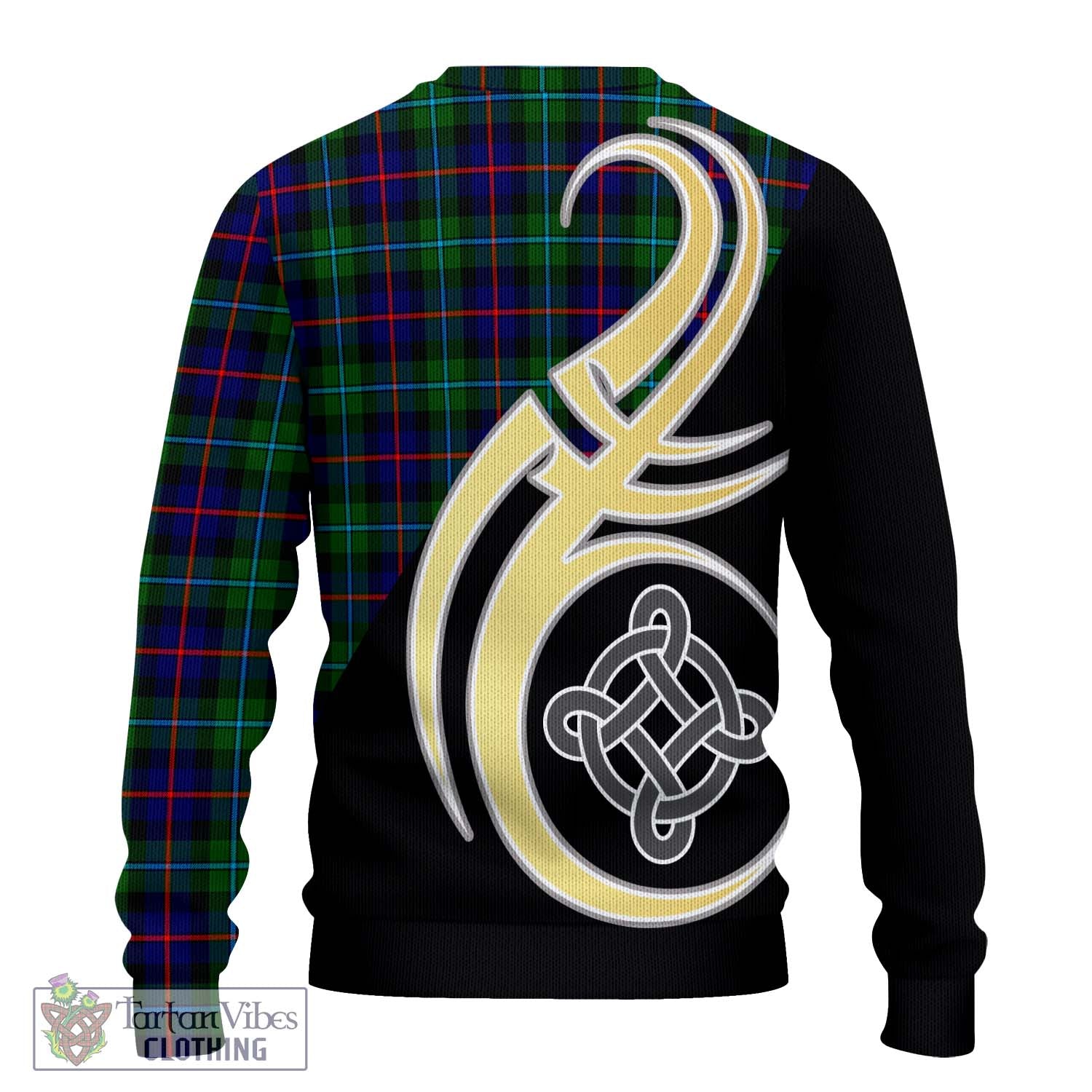 Calder Tartan Ugly Sweater with Family Crest and Celtic Symbol Style - Tartan Vibes Clothing