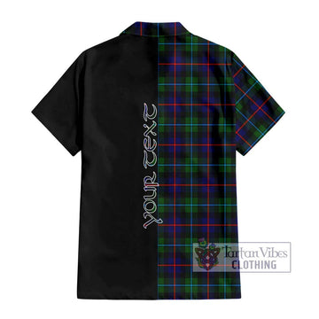 Calder Tartan Short Sleeve Button Shirt with Family Crest and Half Of Me Style - Tartanvibesclothing Shop