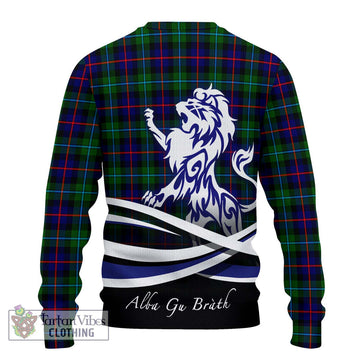Calder Tartan Ugly Sweater with Alba Gu Brath Regal Lion Emblem - Tartan Vibes Clothing