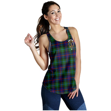Calder Tartan Women Racerback Tanks with Family Crest - Tartan Vibes Clothing