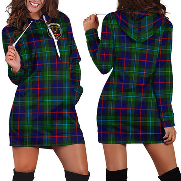 Calder Tartan Hoodie Dress with Family Crest - Tartan Vibes Clothing