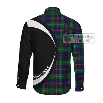 Calder Tartan Long Sleeve Button Up with Family Crest Circle Style Men's Shirt - Tartan Vibes Clothing