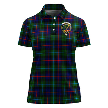 Calder Tartan Polo Shirt with Family Crest For Women - Tartan Vibes Clothing