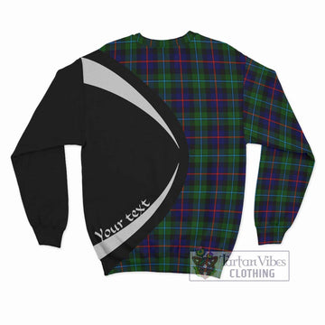 Calder Tartan Sweatshirt with Family Crest Circle Style - Tartan Vibes Clothing