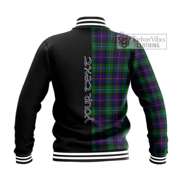 Calder Tartan Baseball Jacket with Family Crest and Half Of Me Style - Tartan Vibes Clothing