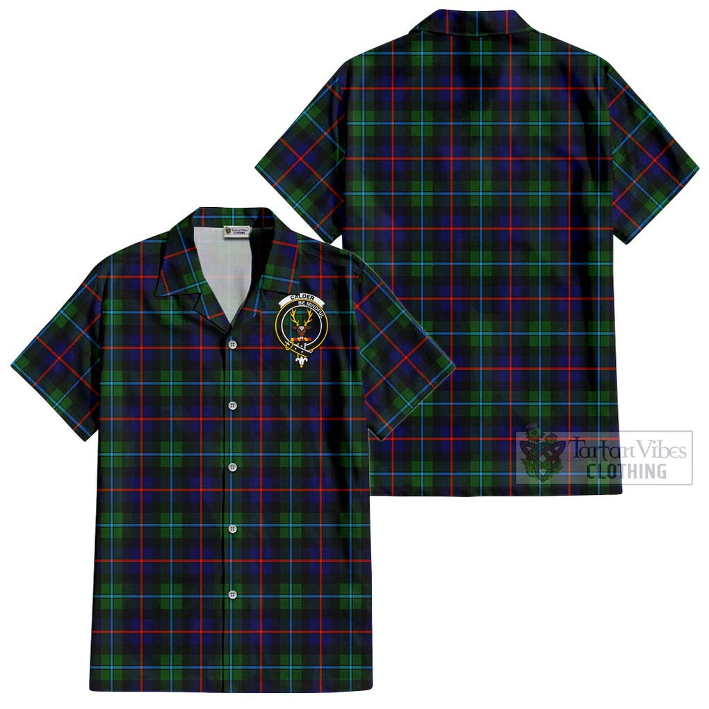Calder Tartan Cotton Hawaiian Shirt with Family Crest - Tartan Vibes Clothing