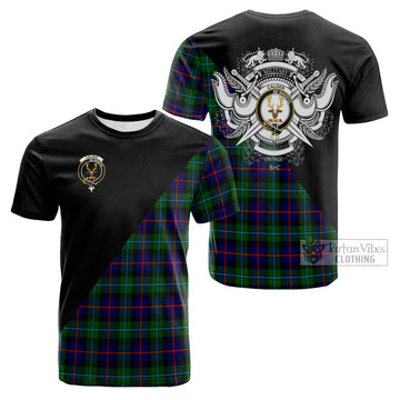 Calder Tartan Cotton T-shirt with Family Crest and Military Logo Style Kid's Shirt - Tartan Vibes Clothing