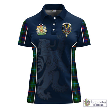 Tartan Vibes Clothing Calder Modern Tartan Women's Polo Shirt with Family Crest and Lion Rampant Vibes Sport Style