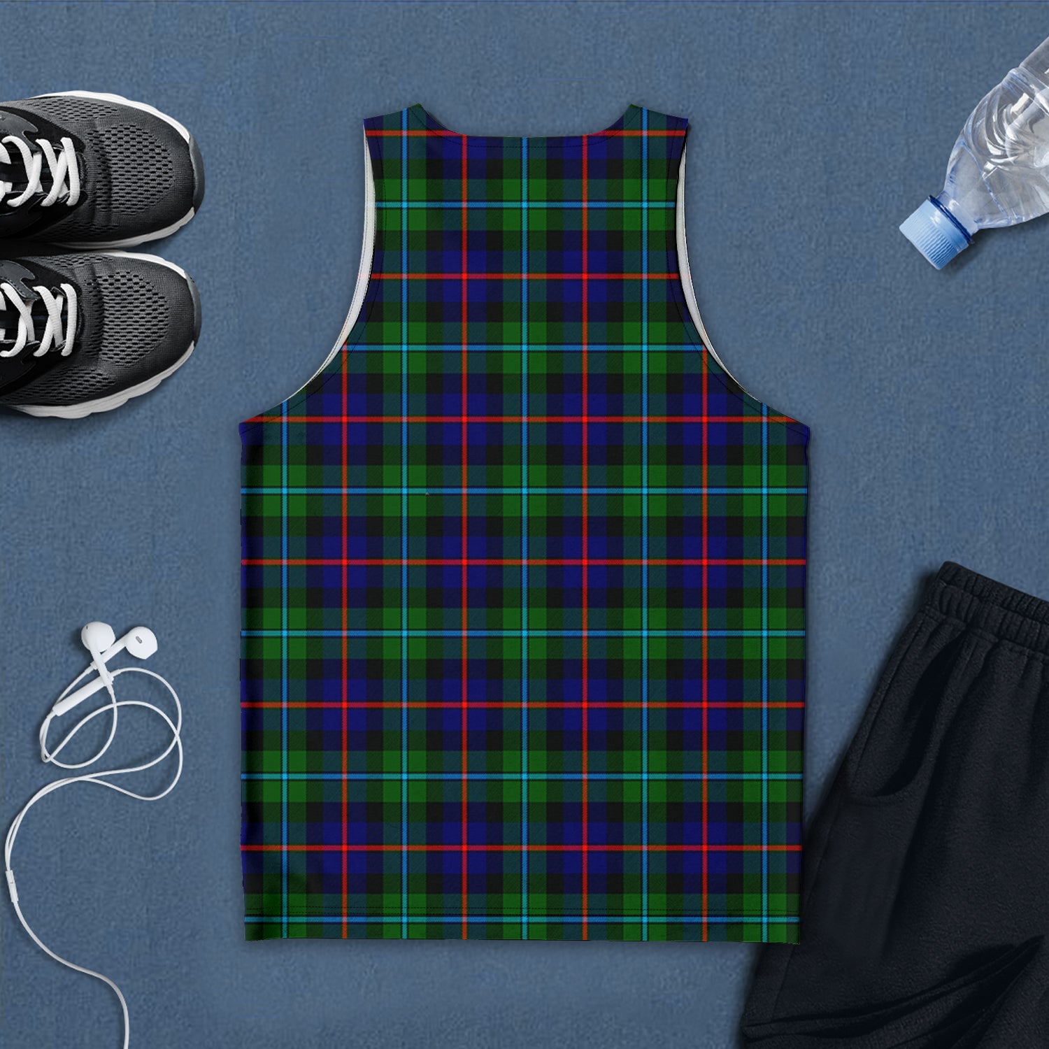 Calder Tartan Mens Tank Top with Family Crest - Tartan Vibes Clothing